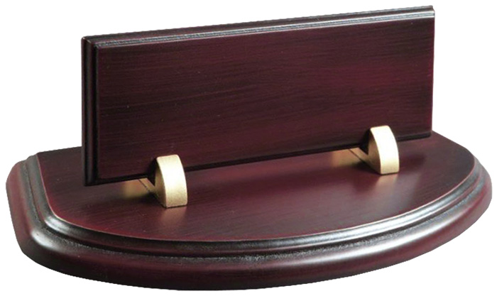 224 - Ahşap Yarım Oval Bordo Masa İsimliği 224 - Ahşap Yarım Oval Bordo Masa İsimliği