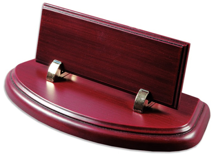224 - Ahşap Yarım Oval Bordo Masa İsimliği 224 - Ahşap Yarım Oval Bordo Masa İsimliği